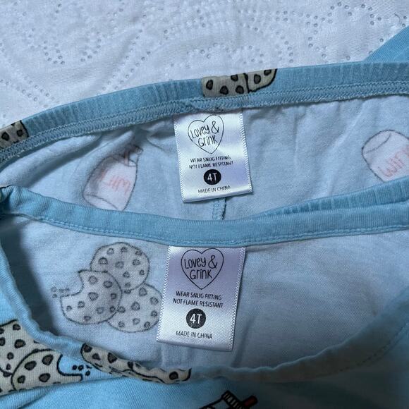 Lovey & Grink Milk and Cookies Modal Two Piece PJ Set Size 4T - Picture 8 of 8